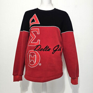 The Delta Box Women SIZE XS Sigma Theta Sorority Red Black Pullover Sweatshirt